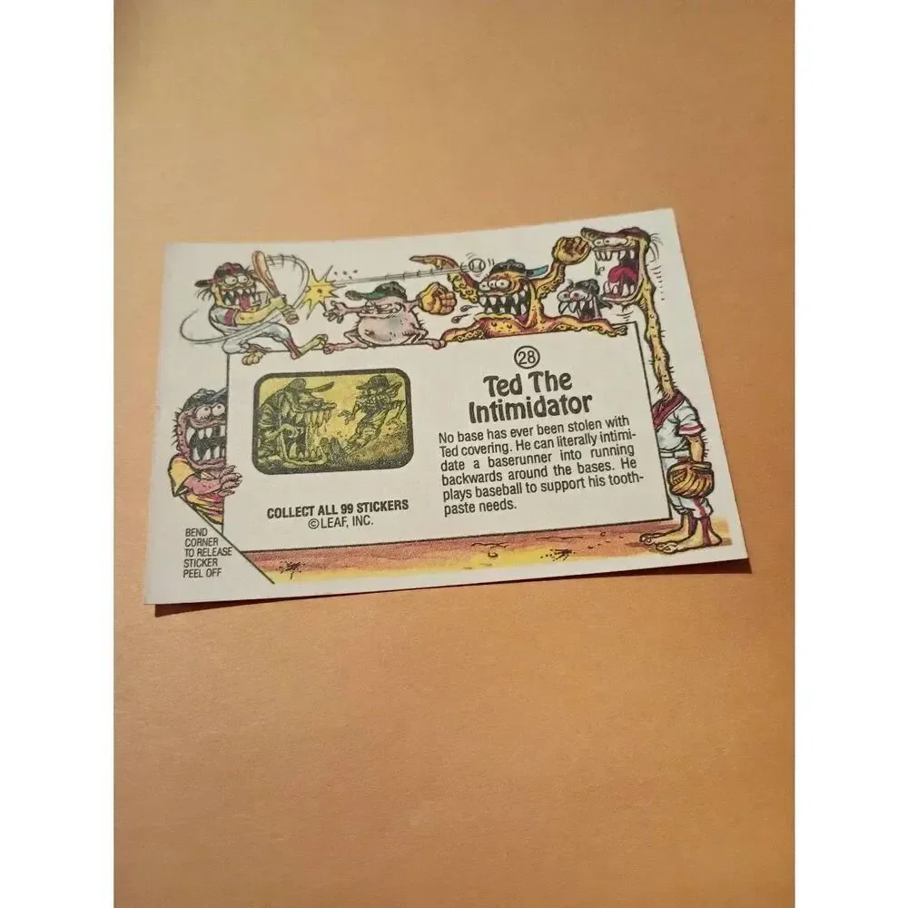 1988 Leaf Awesome All Stars Trading Card 28 Ted the Intimidator Baseball Parody